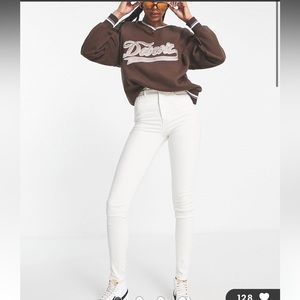 Topshop Jamie Jeans In Off white